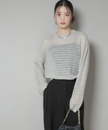モヘヤライクメッシュニットトップス