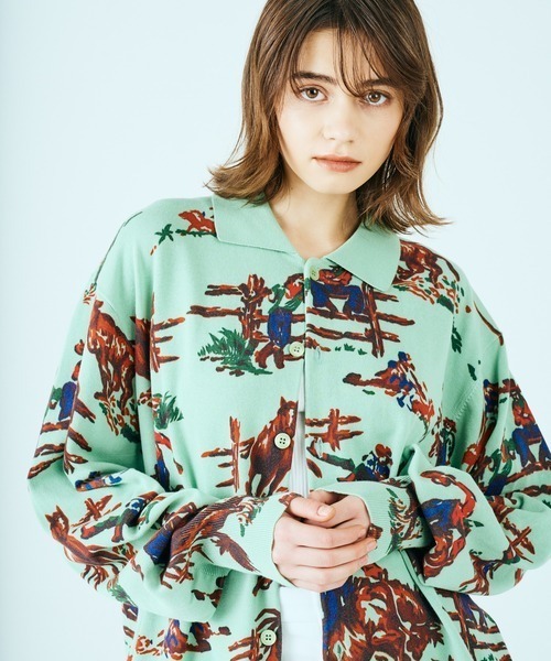 美品✨ 25AW タウンクラフト PRINTED POLO CARDIGAN 美品✨ 25AW タウンクラフト PRINTED POLO CARDIGAN TOWNCRAFT