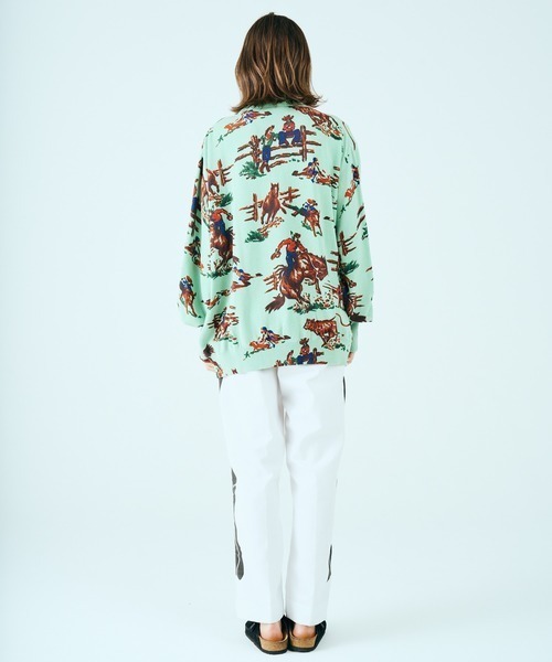 TOWNCRAFT / タウンクラフト PRINTED POLO CARDIGAN ランチ柄 ハート