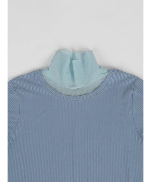 :ETHROF(イーサオブ)の「SHEER DOCKING RIB TOPS(Tシャツ/カットソー・レディース・オフホワイト/ブラック/ピンク系その他2/ブルー・FREE)」の16枚目の写真