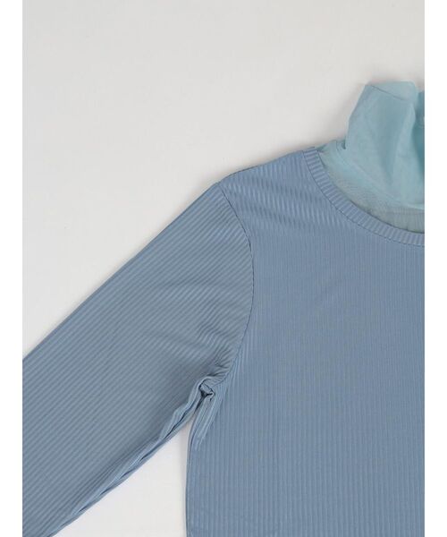 :ETHROF(イーサオブ)の「SHEER DOCKING RIB TOPS(Tシャツ/カットソー・レディース・オフホワイト/ブラック/ピンク系その他2/ブルー・FREE)」の18枚目の写真
