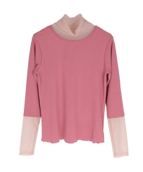 :ETHROF(イーサオブ)の「SHEER DOCKING RIB TOPS(Tシャツ/カットソー・レディース・オフホワイト/ブラック/ピンク系その他2/ブルー・FREE)」の13枚目の写真