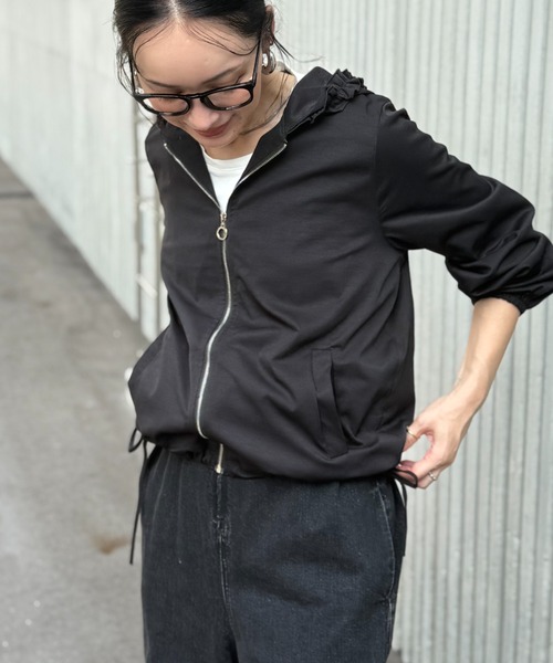 deux amour（ドゥーザムール）の「フードフリルブルゾン（ブルゾン・レディース・ブラック/ベージュ・M～Ｌ）」の22枚目の写真