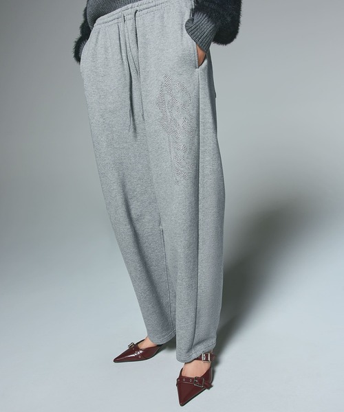 パンツ Xgirl RHINESTONE CURSIVE LOGO SWEAT PANT RHINESTONE CURSIVE LOGO SWEAT PANTS（スウェットパンツ）｜X-girl