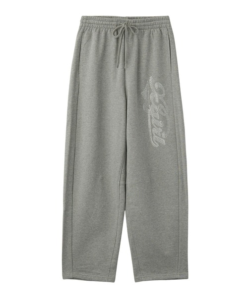 X-girl（エックスガール）の「RHINESTONE CURSIVE LOGO SWEAT PANTS（スウェットパンツ・レディース・アッシュ/ブラック/パープル・S/M）」の9枚目の写真