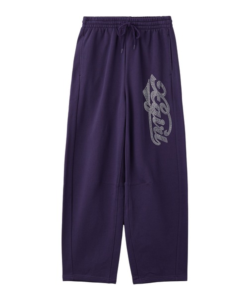 X-girl（エックスガール）の「RHINESTONE CURSIVE LOGO SWEAT PANTS（スウェットパンツ・レディース・アッシュ/ブラック/パープル・S/M）」の10枚目の写真