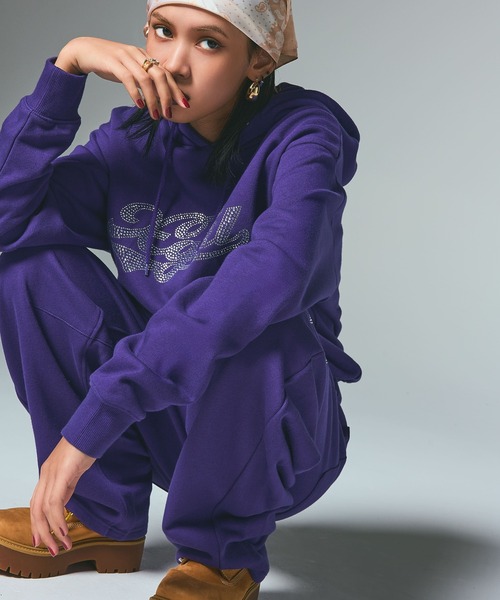 RHINESTONE CURSIVE LOGO SWEAT PANTS（スウェットパンツ）｜X-girl