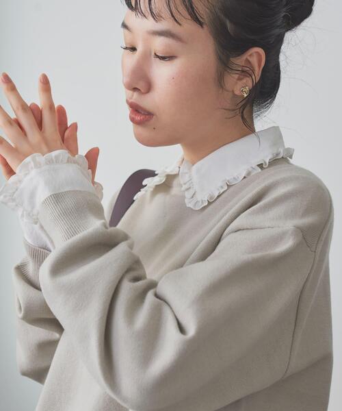 URBAN RESEARCH DOORS（アーバンリサーチドアーズ）の「『仁村紗和さん着用』『UR TECH 200日ニット』スウェットライクプルオーバー（ニット/セーター・レディース・ライトグレー/ブラウン/ミント/オレンジ/レッド系その他/オフホワイト/チャコールグレー・MEDIUM）」の11枚目の写真