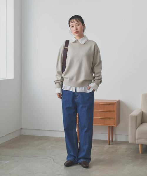 URBAN RESEARCH DOORS（アーバンリサーチドアーズ）の「『仁村紗和さん着用』『UR TECH 200日ニット』スウェットライクプルオーバー（ニット/セーター・レディース・ライトグレー/ブラウン/ミント/オレンジ/レッド系その他/オフホワイト/チャコールグレー・MEDIUM）」の12枚目の写真