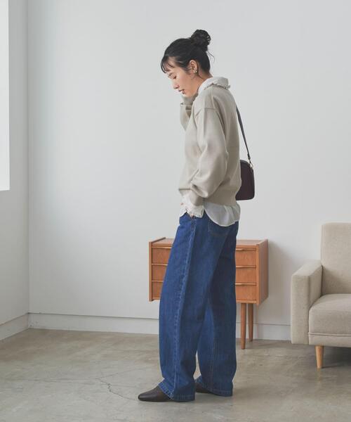 URBAN RESEARCH DOORS（アーバンリサーチドアーズ）の「『仁村紗和さん着用』『UR TECH 200日ニット』スウェットライクプルオーバー（ニット/セーター・レディース・ライトグレー/ブラウン/ミント/オレンジ/レッド系その他/オフホワイト/チャコールグレー・MEDIUM）」の13枚目の写真