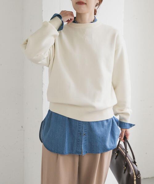 仁村紗和さん着用』『UR TECH 200日ニット』スウェットライクプル