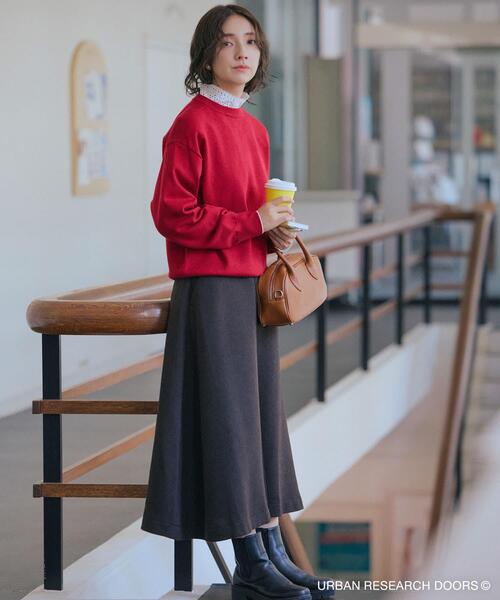 URBAN RESEARCH DOORS(アーバンリサーチドアーズ)の「『仁村紗和さん着用』『UR TECH 200日ニット』スウェットライクプルオーバー(ニット/セーター・レディース・ライトグレー/ブラウン/ミント/オレンジ/レッド系その他/オフホワイト/チャコールグレー・MEDIUM)」の8枚目の写真