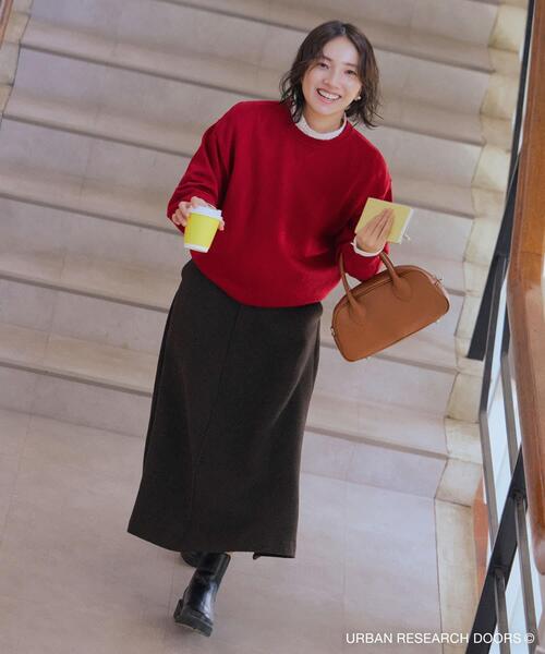 URBAN RESEARCH DOORS(アーバンリサーチドアーズ)の「『仁村紗和さん着用』『UR TECH 200日ニット』スウェットライクプルオーバー(ニット/セーター・レディース・ライトグレー/ブラウン/ミント/オレンジ/レッド系その他/オフホワイト/チャコールグレー・MEDIUM)」の9枚目の写真