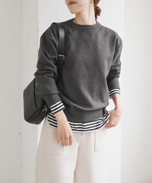 URBAN RESEARCH DOORS(アーバンリサーチドアーズ)の「『仁村紗和さん着用』『UR TECH 200日ニット』スウェットライクプルオーバー(ニット/セーター・レディース・ライトグレー/ブラウン/ミント/オレンジ/レッド系その他/オフホワイト/チャコールグレー・MEDIUM)」の19枚目の写真