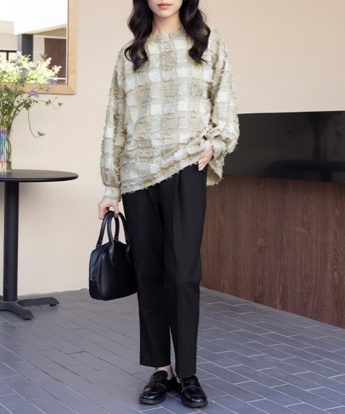 ReRe(リリ)の「フリンジ素材ニットプルオーバー(シャツ/ブラウス・レディース・ブラック/ベージュ/ネイビー・MEDIUM)」の18枚目の写真