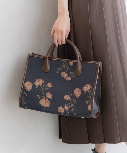 Andemiu（アンデミュウ）の「【オリジナル柄】ゴブランフラワーBAG597399（トートバッグ・レディース・ダークブラウン/ネイビー/アイボリー・FREE）」の13枚目の写真