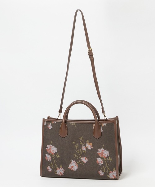 Andemiu（アンデミュウ）の「【オリジナル柄】ゴブランフラワーBAG597399（トートバッグ・レディース・ダークブラウン/ネイビー/アイボリー・FREE）」の18枚目の写真