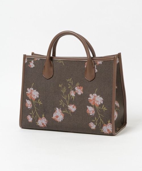 Andemiu（アンデミュウ）の「【オリジナル柄】ゴブランフラワーBAG597399（トートバッグ・レディース・ダークブラウン/ネイビー/アイボリー・FREE）」の11枚目の写真