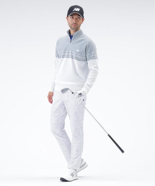 new balance golf】ロゴライン 軽量 ハーフジップ スタンド