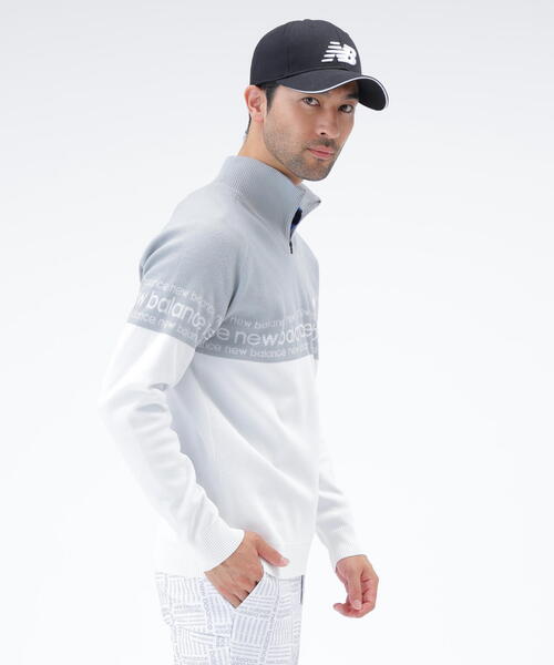 new balance golf】ロゴライン 軽量 ハーフジップ スタンド