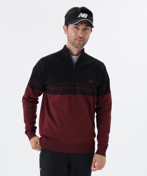 セール】【new balance golf】ロゴライン 軽量 ハーフジップ スタンド