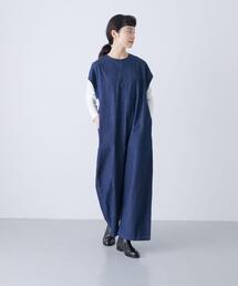 『2サイズ展開』デニムワイドオールインワン
