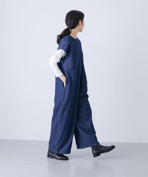 2サイズ展開』デニムワイドオールインワン（その他パンツ）｜か