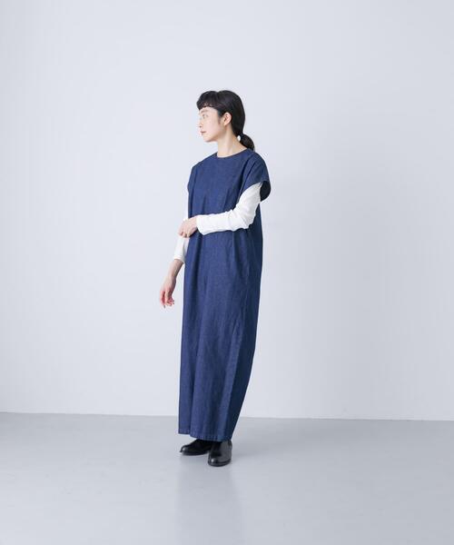 かぐれ（カグレ）の「『2サイズ展開』デニムワイドオールインワン（その他パンツ・レディース・インディゴブルー・0/1）」の4枚目の写真