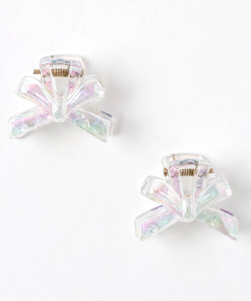 apres les cours（アプレレクール）の「リボン・お花クリアヘアクリップ2個セット（その他ヘアアクセサリー・キッズ・その他11/その他12・FREE）」の2枚目の写真