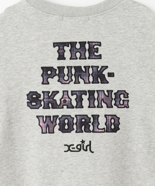 X-girl Stages（エックスガールステージス）の「チェックパッチロゴトレーナー（スウェット・キッズ・オフホワイト/トップグレー/ブラック・140cm/110cm/120cm/100cm/130cm/80ｃｍ/90cm）」の8枚目の写真