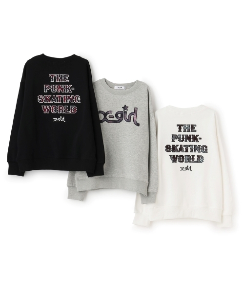 X-girl Stages（エックスガールステージス）の「チェックパッチロゴトレーナー（スウェット・キッズ・オフホワイト/トップグレー/ブラック・140cm/110cm/120cm/100cm/130cm/80ｃｍ/90cm）」の11枚目の写真