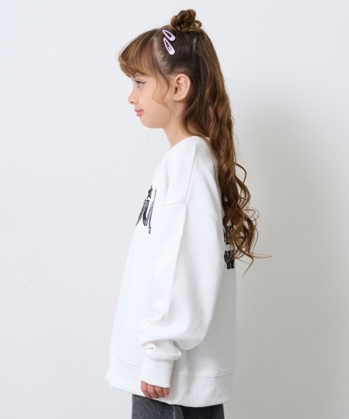X-girl Stages（エックスガールステージス）の「チェックパッチロゴトレーナー（スウェット・キッズ・オフホワイト/トップグレー/ブラック・140cm/110cm/120cm/100cm/130cm/80ｃｍ/90cm）」の14枚目の写真