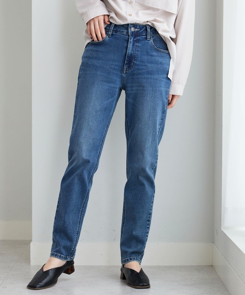 BELLUNA PLUS（ベルーナ）の「やわらかストレッチデニムスリムパンツ７３（その他パンツ・レディース・ネイビー/ライトブルー/ブルー・LARGE/SMALL/X-LARGE/MEDIUM）」の3枚目の写真