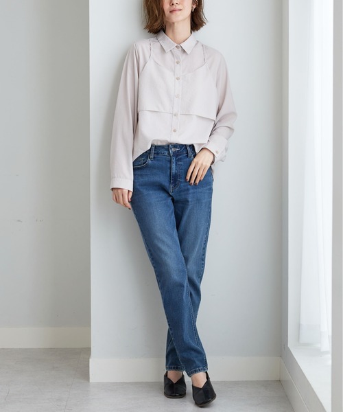 BELLUNA PLUS（ベルーナ）の「やわらかストレッチデニムスリムパンツ７３（その他パンツ・レディース・ネイビー/ライトブルー/ブルー・LARGE/SMALL/X-LARGE/MEDIUM）」の17枚目の写真