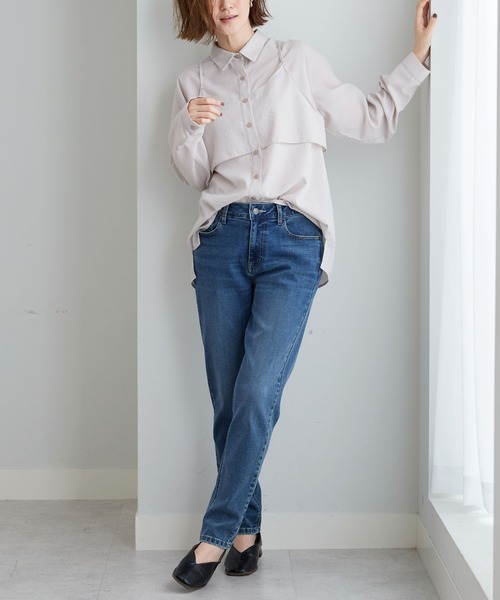 BELLUNA PLUS（ベルーナ）の「やわらかストレッチデニムスリムパンツ７３（その他パンツ・レディース・ネイビー/ライトブルー/ブルー・LARGE/SMALL/X-LARGE/MEDIUM）」の15枚目の写真