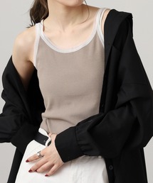 TCリブチュールトリムタンクトップ