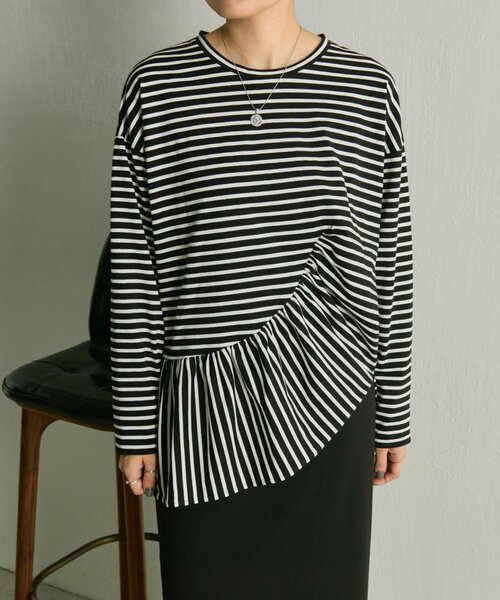 ear PAPILLONNER（イアパピヨネ）の「フリルトップス【SUM1 STYLE】（Tシャツ/カットソー・レディース・ブラック・FREE）」の19枚目の写真