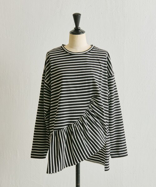 ear PAPILLONNER（イアパピヨネ）の「フリルトップス【SUM1 STYLE】（Tシャツ/カットソー・レディース・ブラック・FREE）」の6枚目の写真