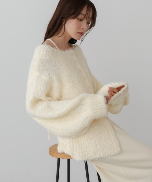 Bab（バブ）の「【S・Mサイズ展開】前後2WAYニットカーディガン＋ニットキャミワンピース（ワンピース・レディース・アイボリー/チャコールグレー/ベージュ・S/M）」の6枚目の写真