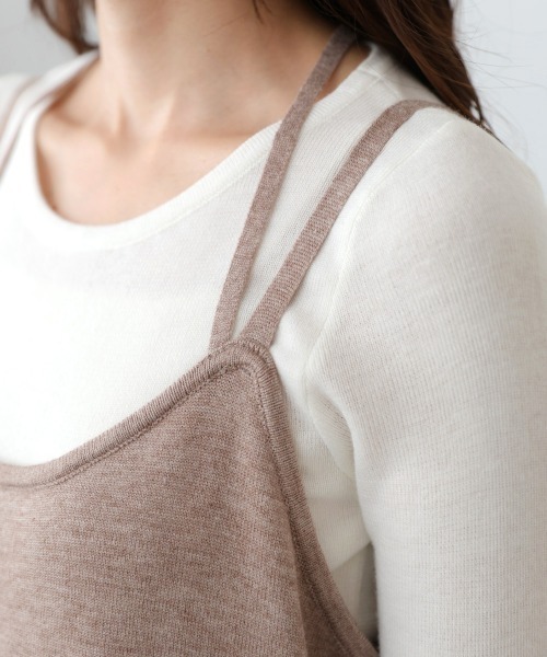 Bab（バブ）の「【S・Mサイズ展開】前後2WAYニットカーディガン＋ニットキャミワンピース（ワンピース・レディース・アイボリー/チャコールグレー/ベージュ・S/M）」の14枚目の写真
