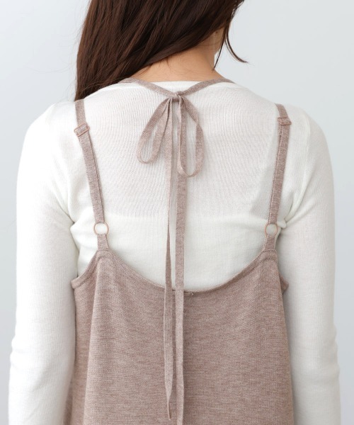 Bab（バブ）の「【S・Mサイズ展開】前後2WAYニットカーディガン＋ニットキャミワンピース（ワンピース・レディース・アイボリー/チャコールグレー/ベージュ・S/M）」の15枚目の写真