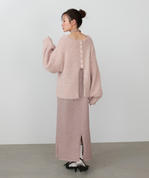 セール】【S・Mサイズ展開】前後2WAYニットカーディガン＋ニットキャミ