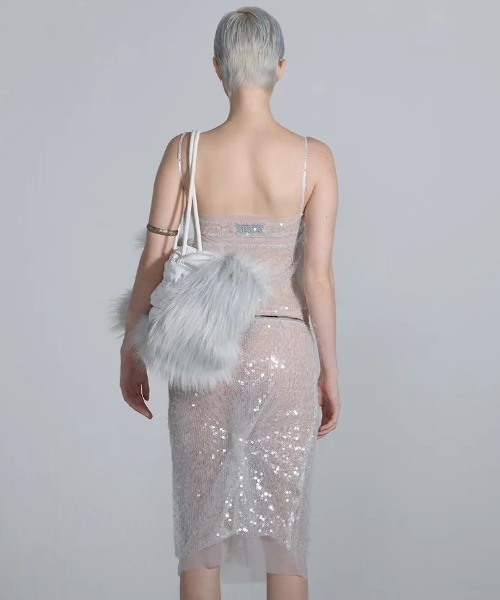 sculptor fluffy slouchy satin bag グレー sculptor fluffy slouchy satin bag グレー sculptor Fluffy