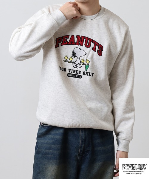PEANUTS（ピーナッツ）の「PEANUTS 裏起毛トレーナー（スウェット・メンズ・オートミール/グレイッシュブルー・S/M/L/LL/3L/4L）」の17枚目の写真
