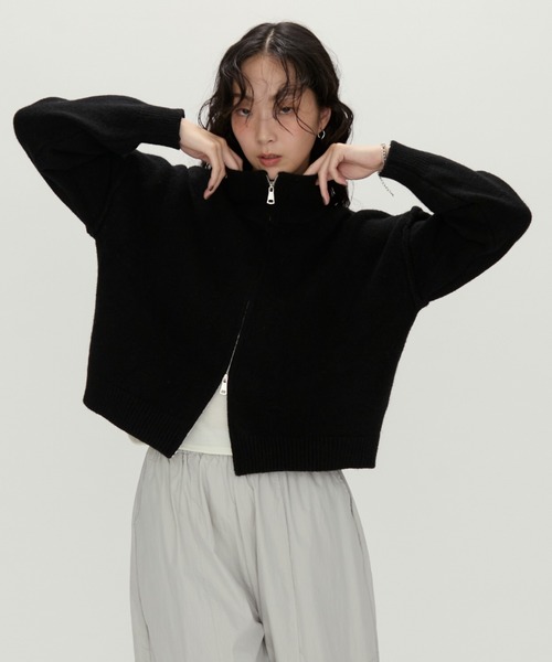 Zip Mock Neck Knit Pullover — джемпер с молнией и воротником-стойкой