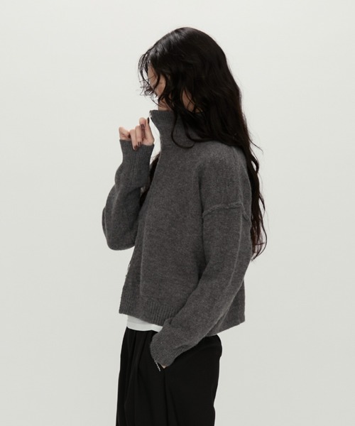 Zip Mock Neck Knit Pullover /ジップモックネックニット（パーカー