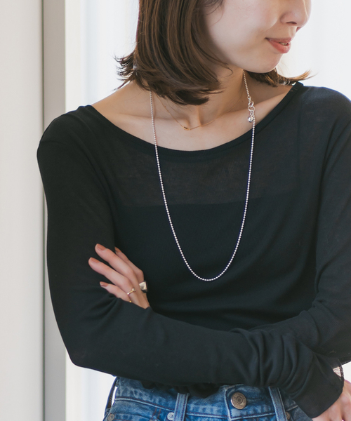 Noble（ノーブル）の「《追加4》シアーテレコロングスリーブプルオーバー（Tシャツ/カットソー・レディース・ブラック/ホワイト・FREE）」の15枚目の写真