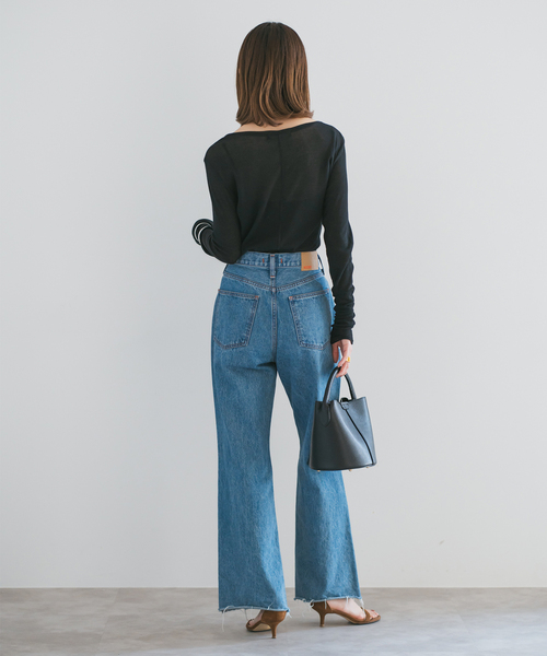 Noble（ノーブル）の「《追加4》シアーテレコロングスリーブプルオーバー（Tシャツ/カットソー・レディース・ブラック/ホワイト・FREE）」の16枚目の写真