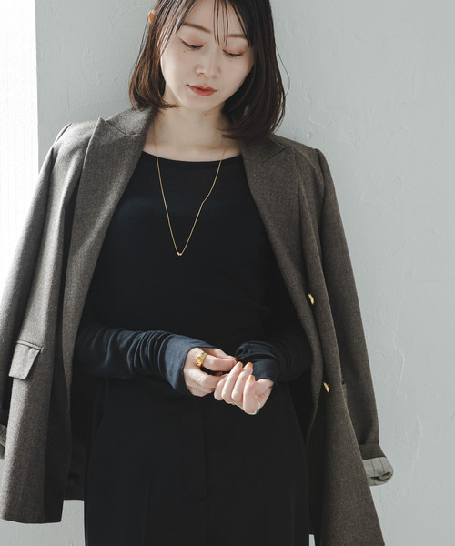 Noble（ノーブル）の「《追加4》シアーテレコロングスリーブプルオーバー（Tシャツ/カットソー・レディース・ブラック/ホワイト・FREE）」の17枚目の写真