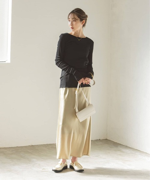 Noble（ノーブル）の「《追加4》シアーテレコロングスリーブプルオーバー（Tシャツ/カットソー・レディース・ブラック/ホワイト・FREE）」の21枚目の写真